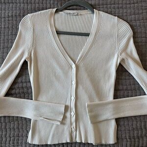 Abercrombie Cream/Off White V-Neck Sweater